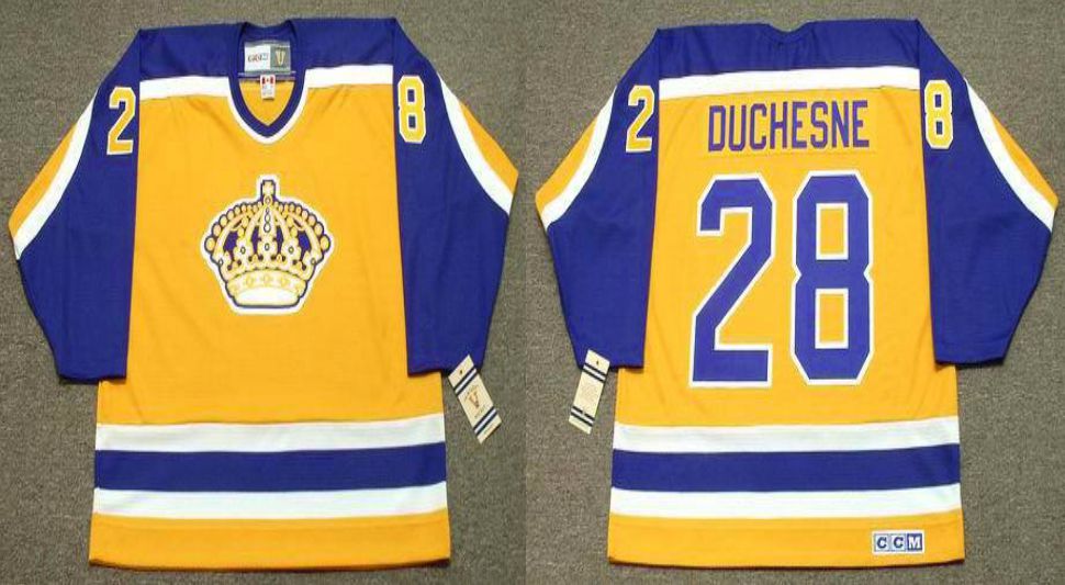 2019 Men Los Angeles Kings #28 Duchesne Yellow CCM NHL jerseys